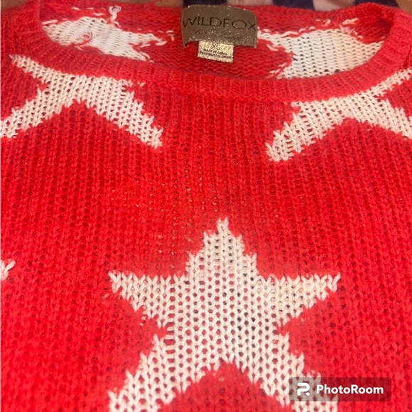 Wildfox Sweater XS Red ASO Taylor Swift Lagenlook Cottage Grunge Cabin Gorpcore - Picture 5 of 10